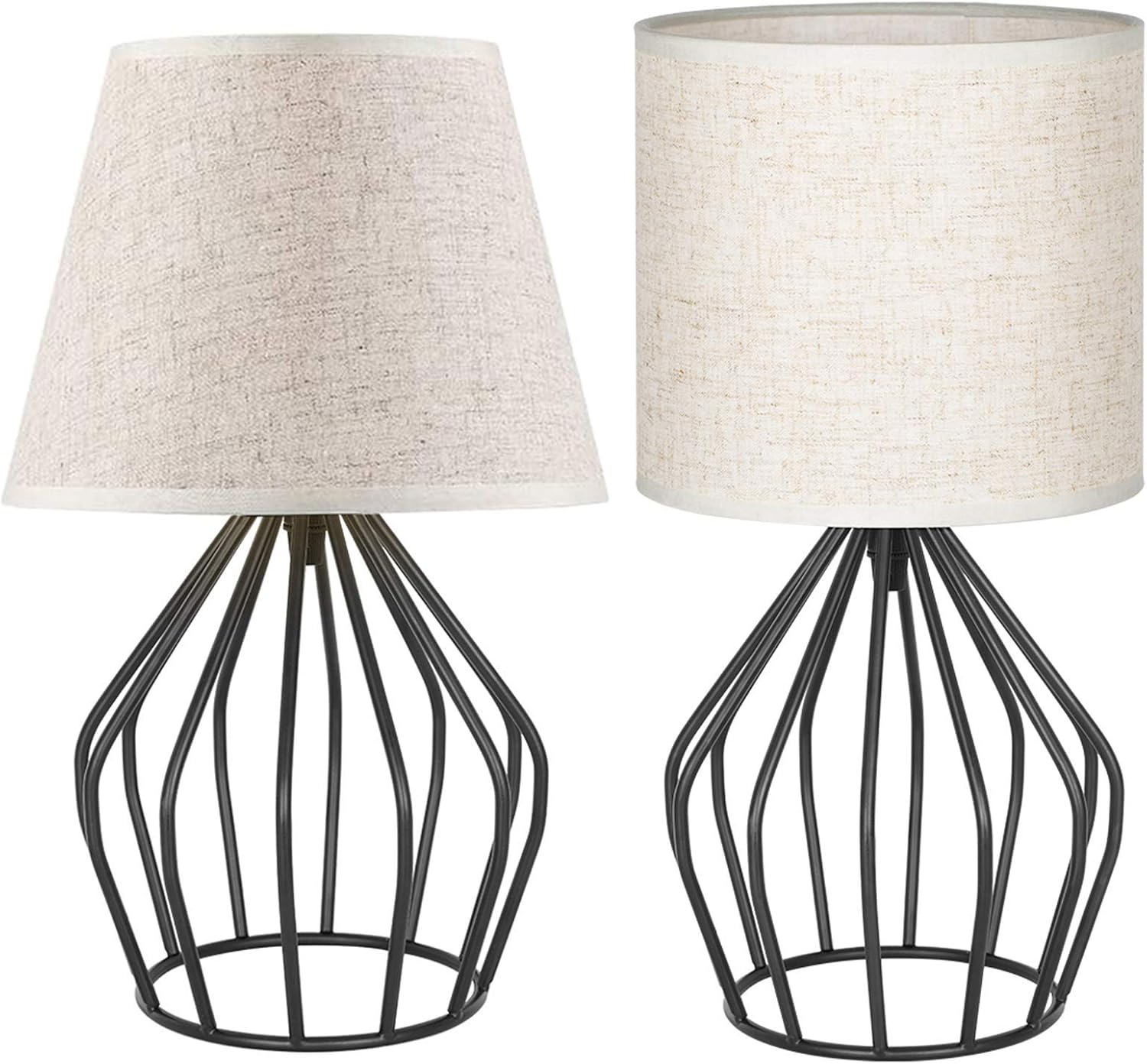 HAITRAL Farmhouse Table Lamps, Small Bedside Table Lamps