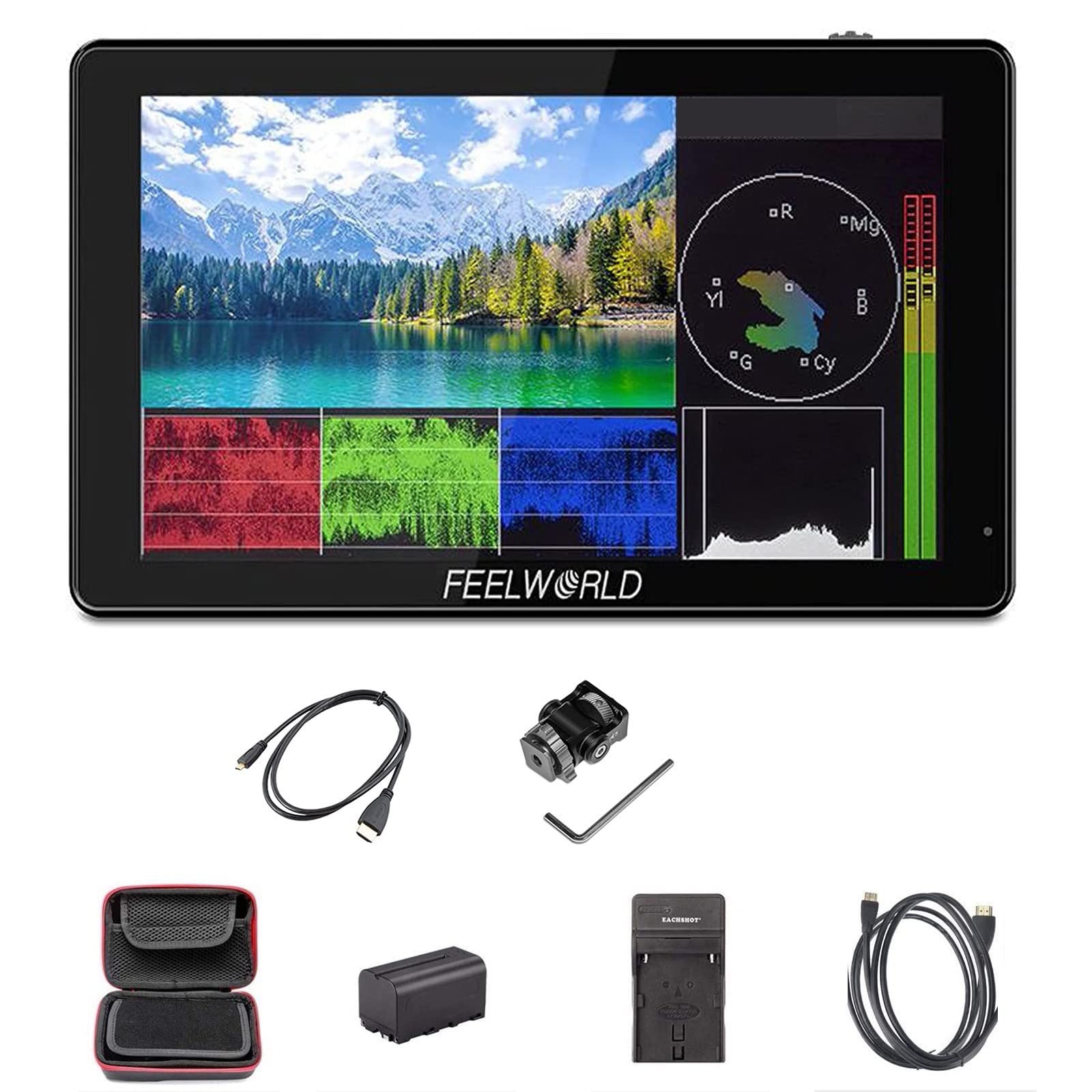 Amazon | Feelworld LUT5 カメラ撮影モニターバッテリー付き,5.5インチ  