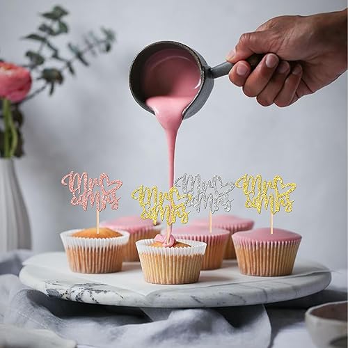 Miniatura 7 de 36 piezas de decoración para cupcakes con corazón de amor con purpurina para despedida de soltera, para boda, compromiso, cumpleaños, aniversario,