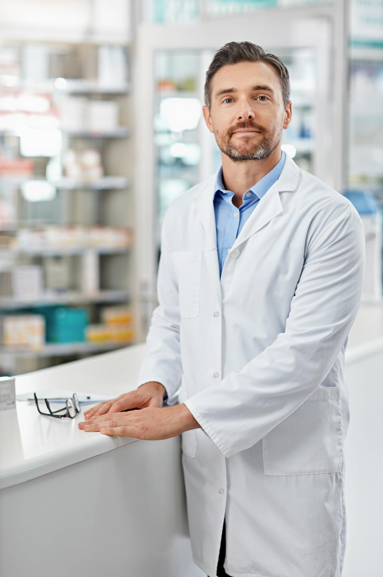 KODAMA Biała bluzka laboratoryjna 100% bawełniana - zapięcie na guziki