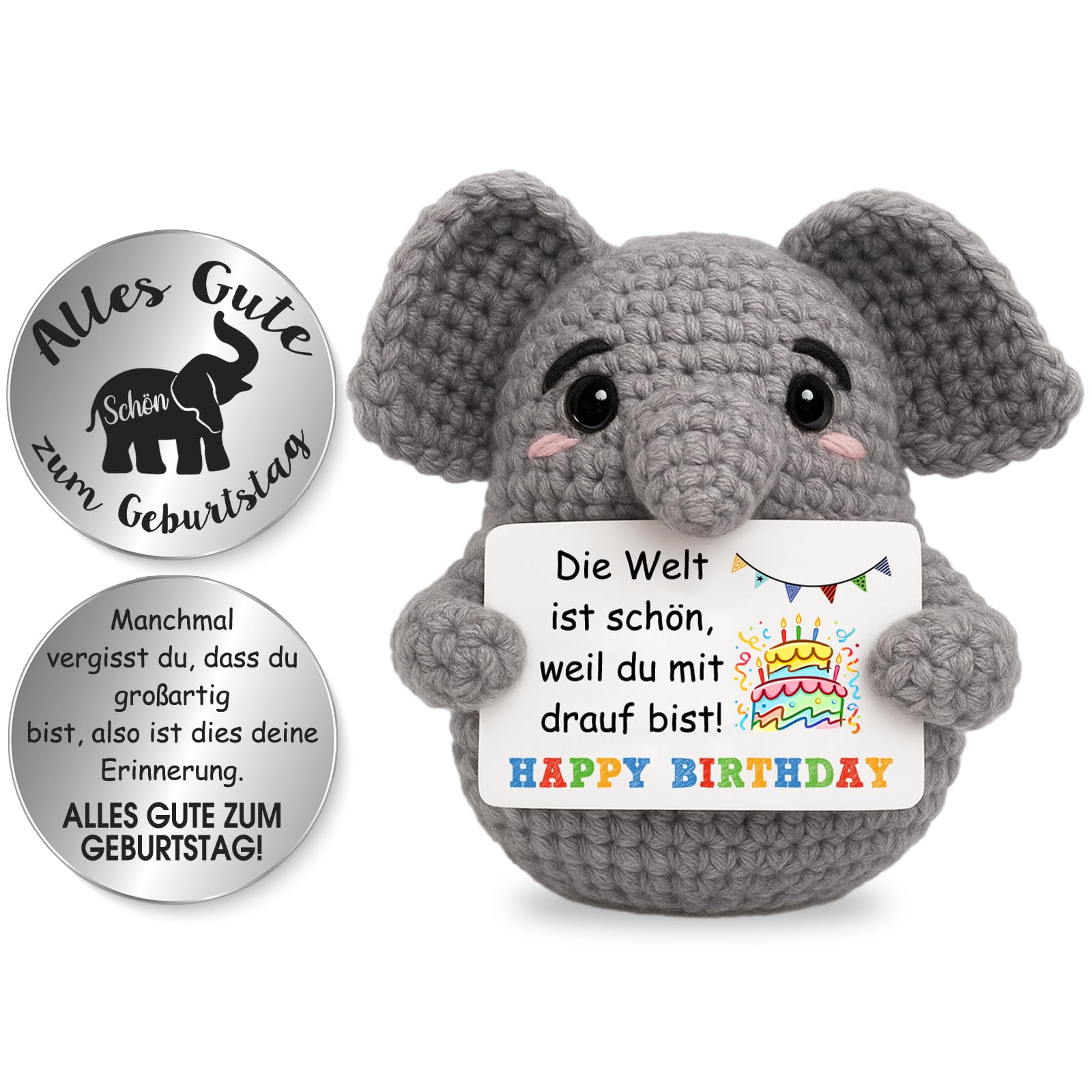 Tixlux Pocket Hug Fröhlicher Pinguin, Kreative Strickwolle Pinguin Dekofigur und Kleine Umarmung Glücksbringer, MutmacherGeschenk, Gute Besserung Geschenk, Weihnachten