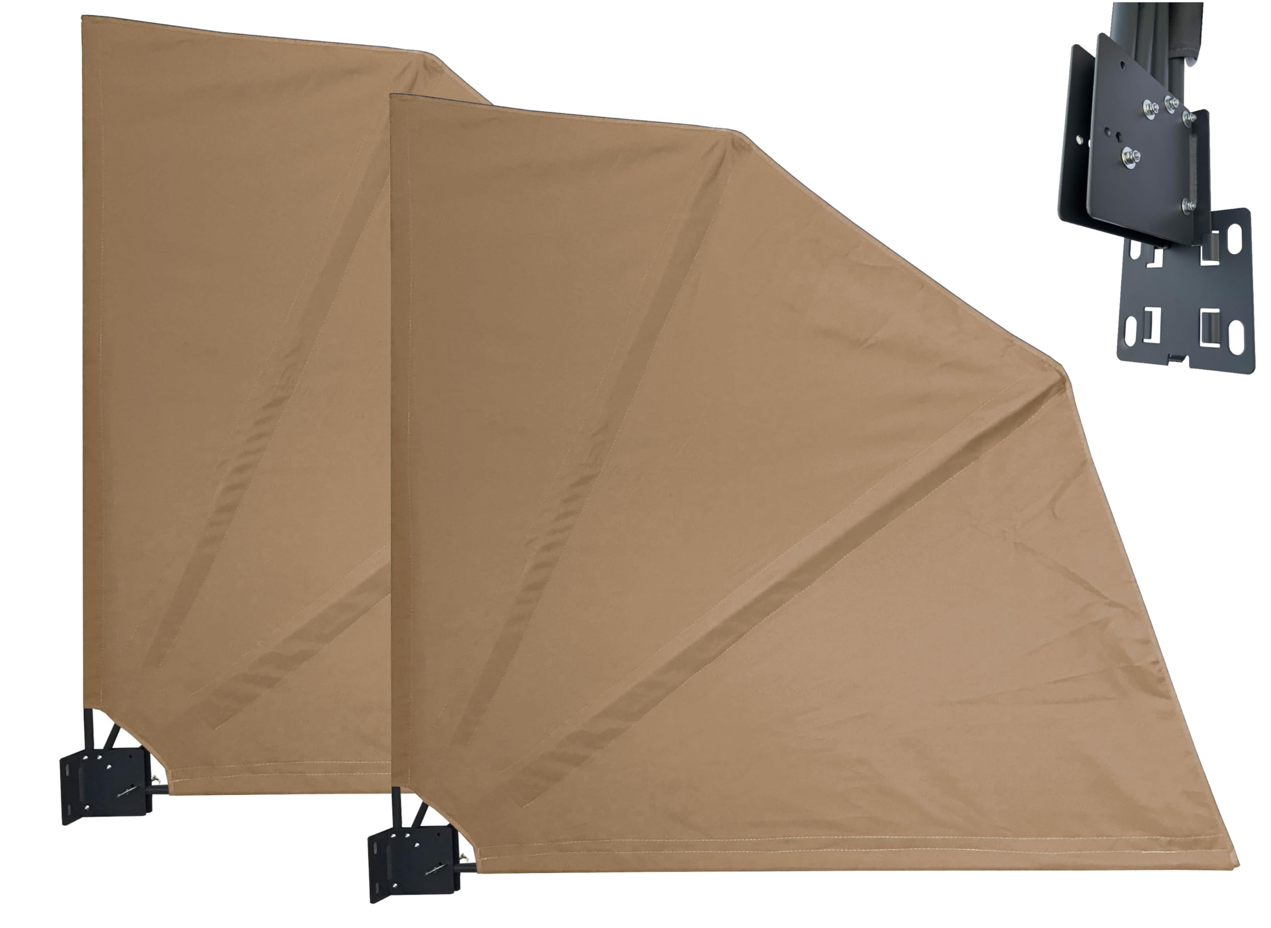 QUICK STAR - 2 scomparti per la privacy, 115 x 115 cm, opachi, per balconi, protezione dal vento, protezione solare, beige RAL 1001