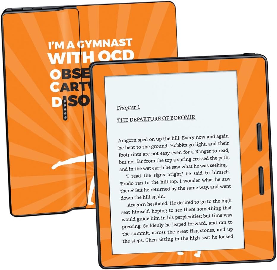 MightySkins Skin Compatible with Amazon Kindle Oasis 6" (8th Gen) - OCD Gymnast | Protective, Durable, and Unique Vinyl Decal wrap Cover | Easy to Apply, Remove, and Change Styles | Made in The USA