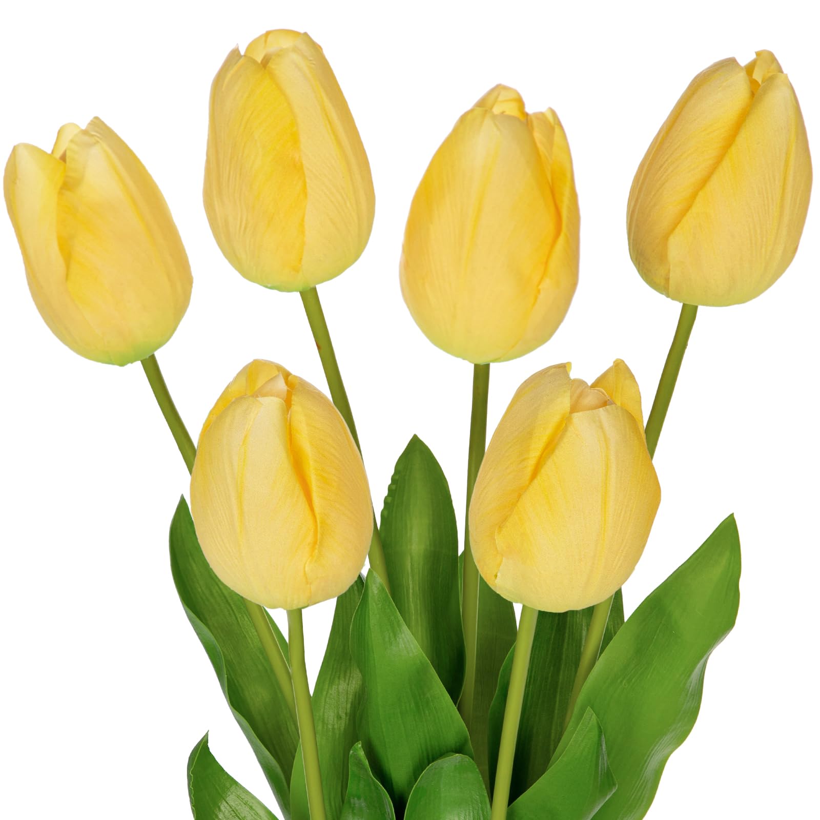 Briful 60CM Tulpen Kunstblumen Wie Echt Dekoblumen Künstliche Gelbe Tulpen Frühlingsblumen für Blumengesteck Home Büro Resto Frühlingsdeko
