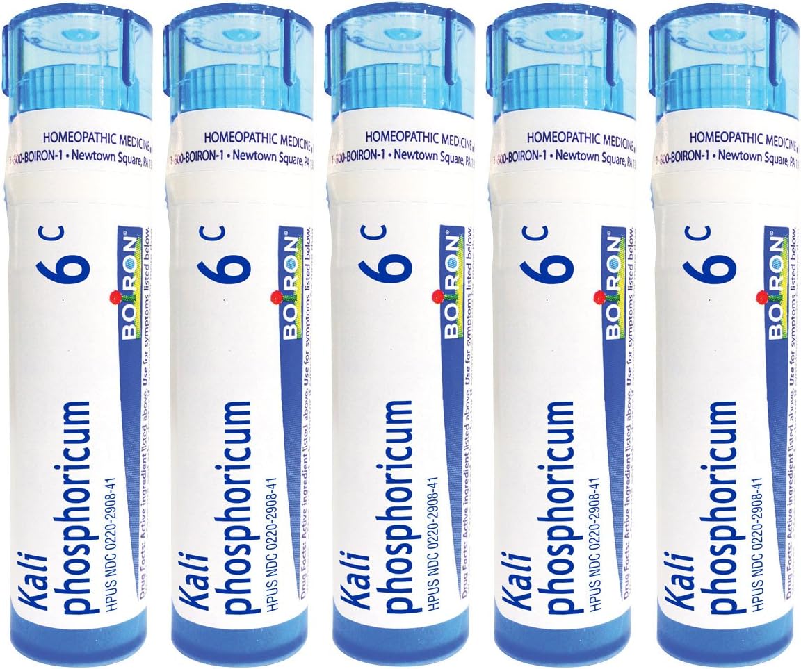 Boiron Kali Phosphoricum 6C (Pack of 5), Homeopathic Medicine for Headache