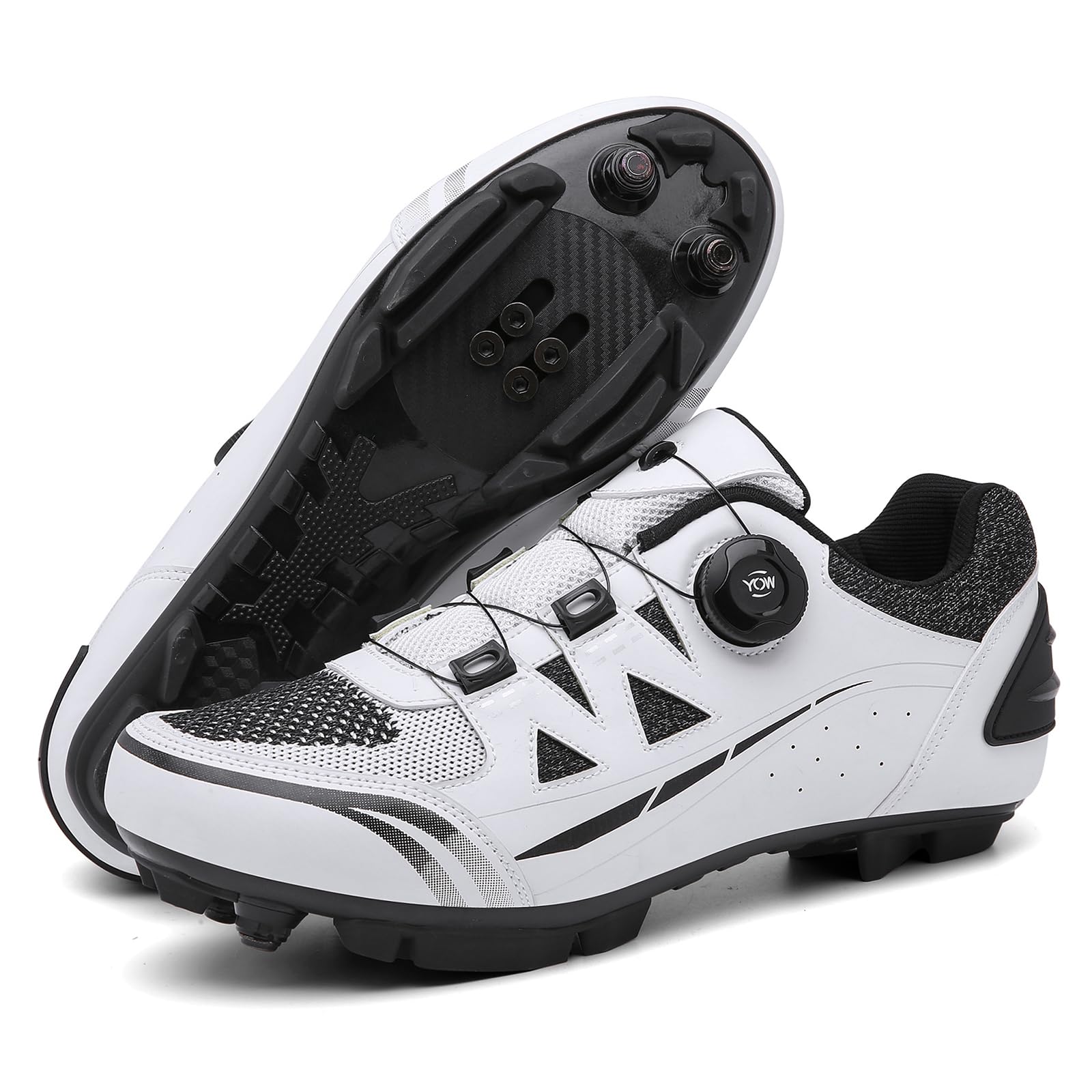 MTB Schuhe Herren Fahrradschuhe Mountainbike Schuhe Kompatibel mit Shimano SPD 2-Bolts-Pedalen mit Stollen, für Rennschuhe in Innen- und Außenbereiche