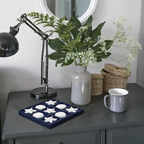 Miniatura 4 de SOFFEE DESIGN Estrella de mar de madera Tic Tac Toe Decoración Playa Océano estilo para decoración de habitación divertida, dólar de arena y