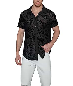 トップス SHEER FLOWER SHORT SLEEVE SHIRTS BLACK 71j5uTrf2fL._SY350_QL65_.jpg