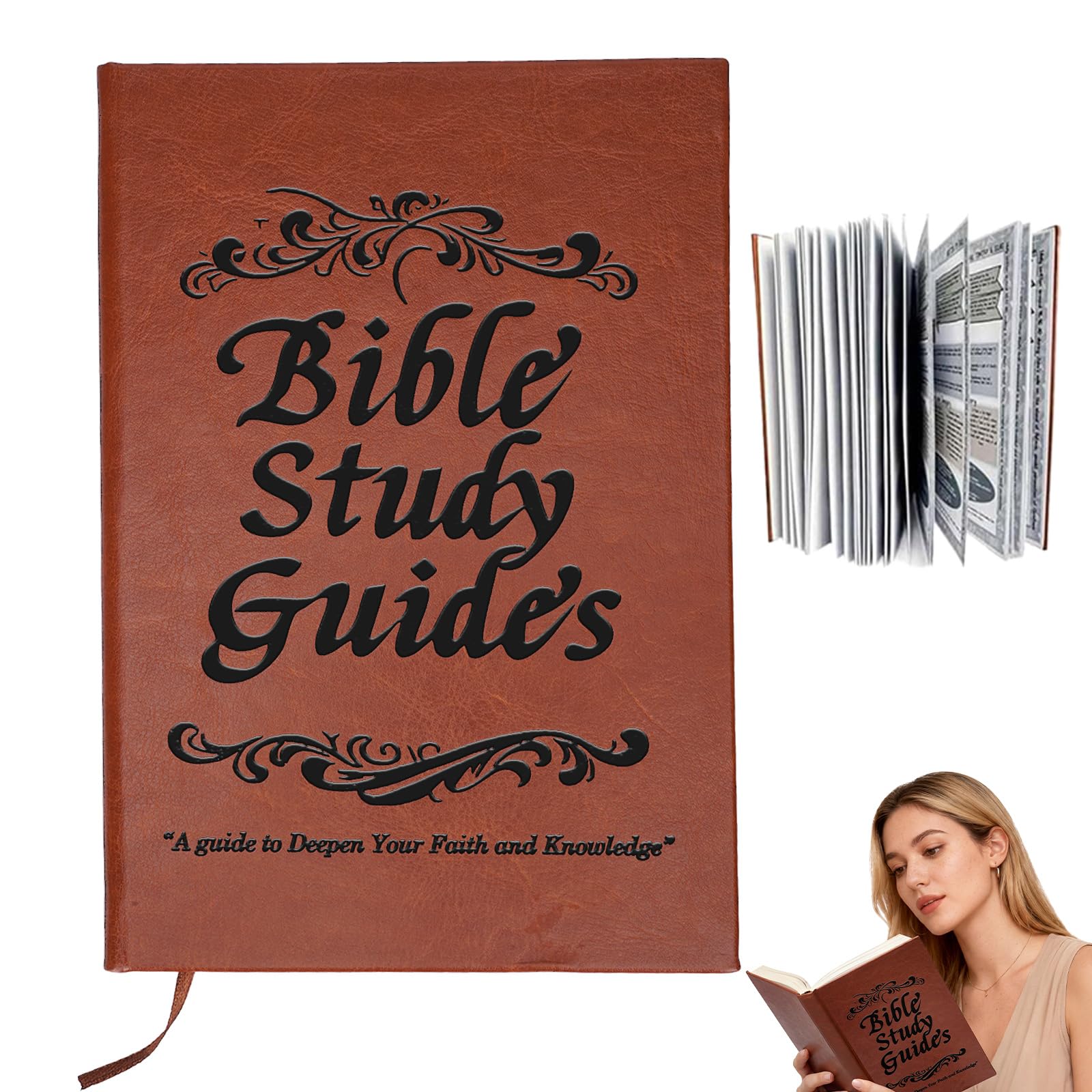 EASTOU 66-Page Bible Study Guide & Devotional Journal for Women, Daily Scripture Quotes & Prompts for Deepening Faith, Beginner-Friendly Spiritual