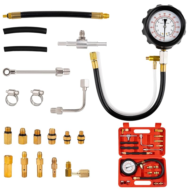 Kit Testador de Pressão de Combustível 0–140 PSI com Manômetro e Adaptadores jiouxip RYY005