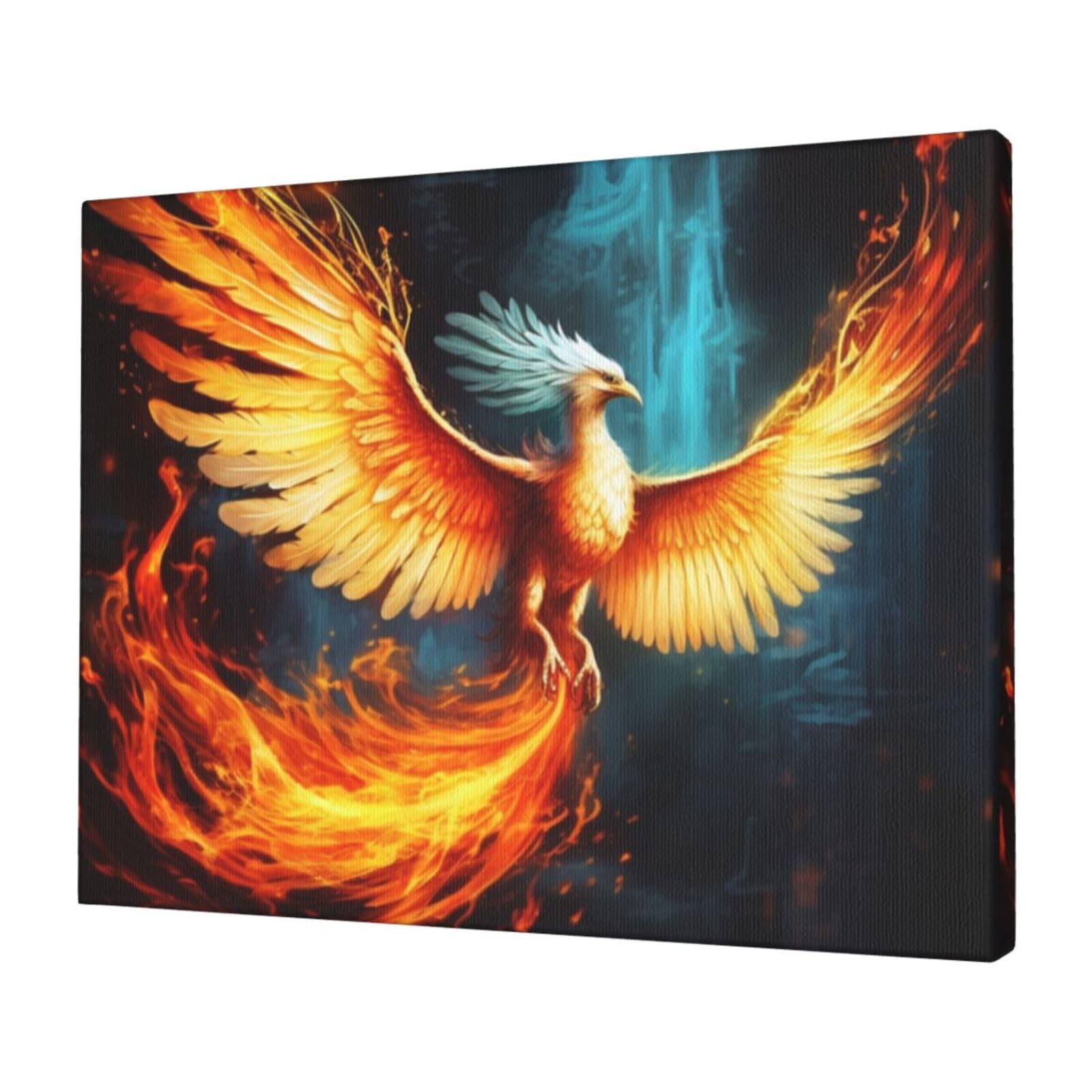 FodPand Canvas Wall Art for Living Room Wall Decor 12"x16" Modern Artwork Painting Pictures Hanging Canvas Prints Beautiful phoenix Aesthetic Wall Art for Bedroom Bathroom Office Wallart Decor