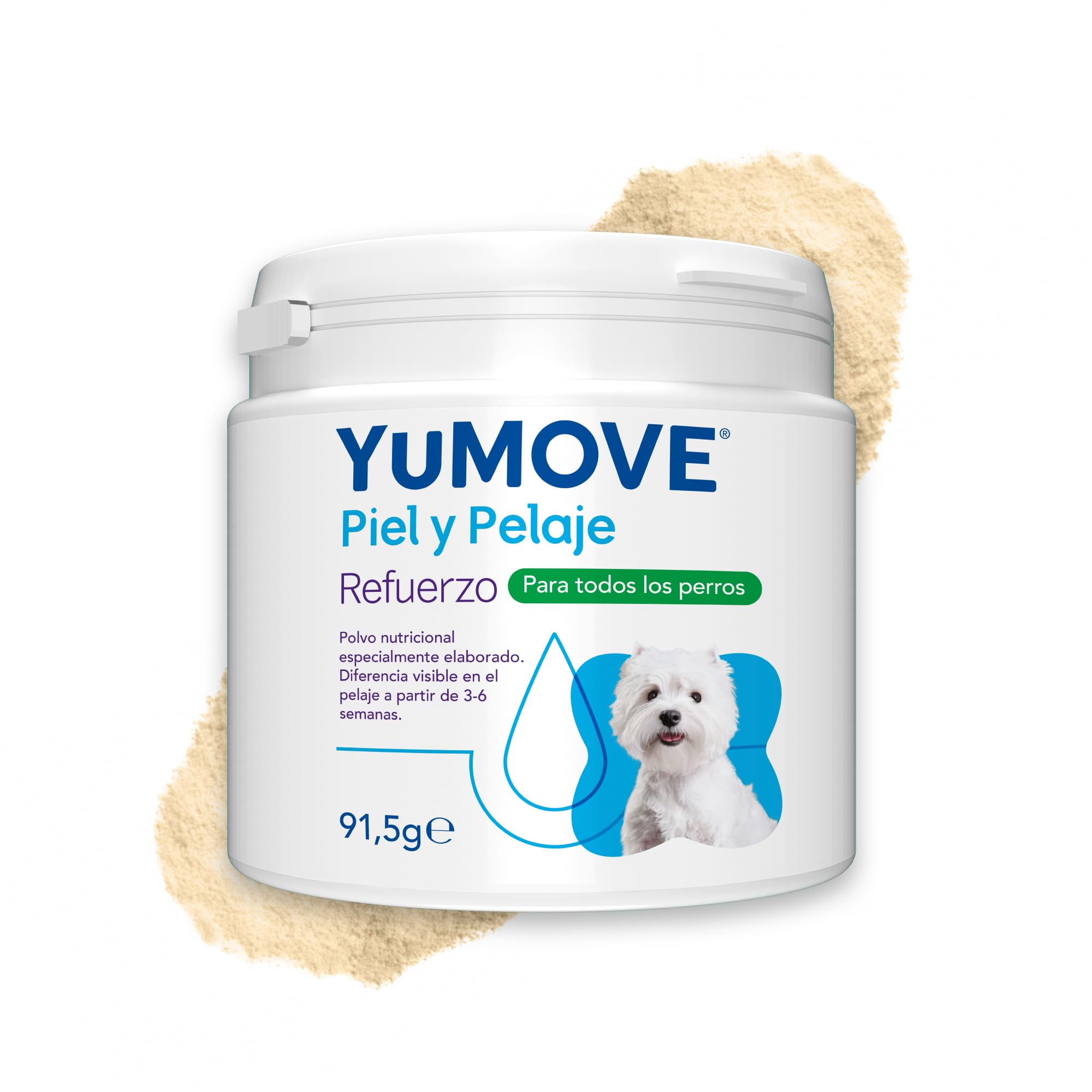 Yumove Piel Y Pelaje para Perros, 180 Dosis Uñas & Cuidado Cutáneo Diario | Zinc, Biotina, Vitaminas A Y C, Favorece Una Piel Y Un Pelaje Saludables, Espolvorear Sobre La Comida, Ingredientes Naturales