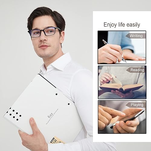 Miniatura 2 de SUERTREE Gafas de lectura con bloqueo de luz azul, lentes de lectura para mujeres y hombres, lentes antirreflejos, marcos de moda, paquete de 4