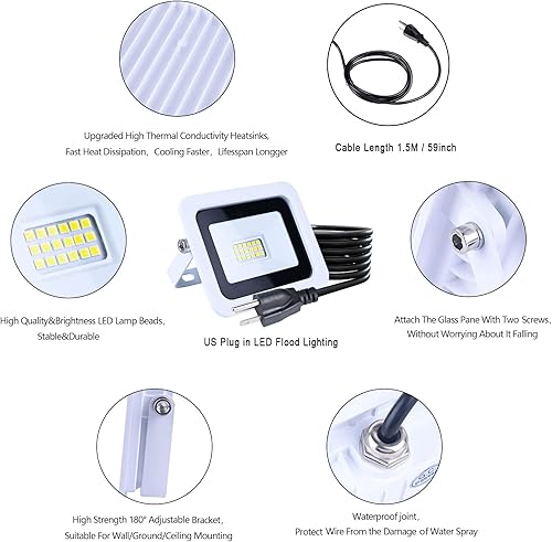 Miniatura 3 de MIWAT ultrafino al aire libre impermeable de 20W IP68 con enchufe en el cable para las luminarias LED de la pared del jardín