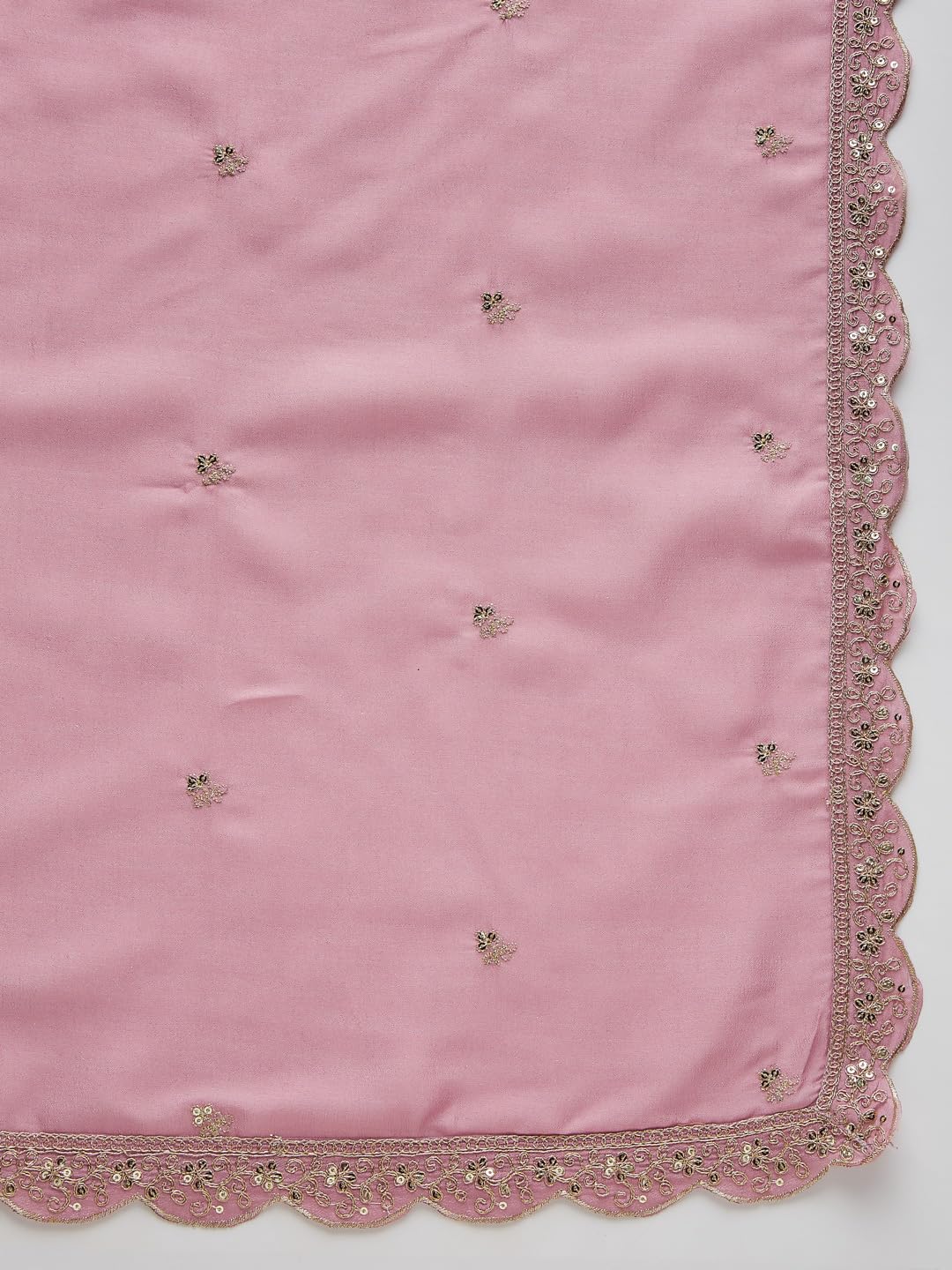 MOKOSH Women's Silk Embroidered Pink Kurta Pant Dupatta Set (444-02-XL) - Image 8 thumbnail