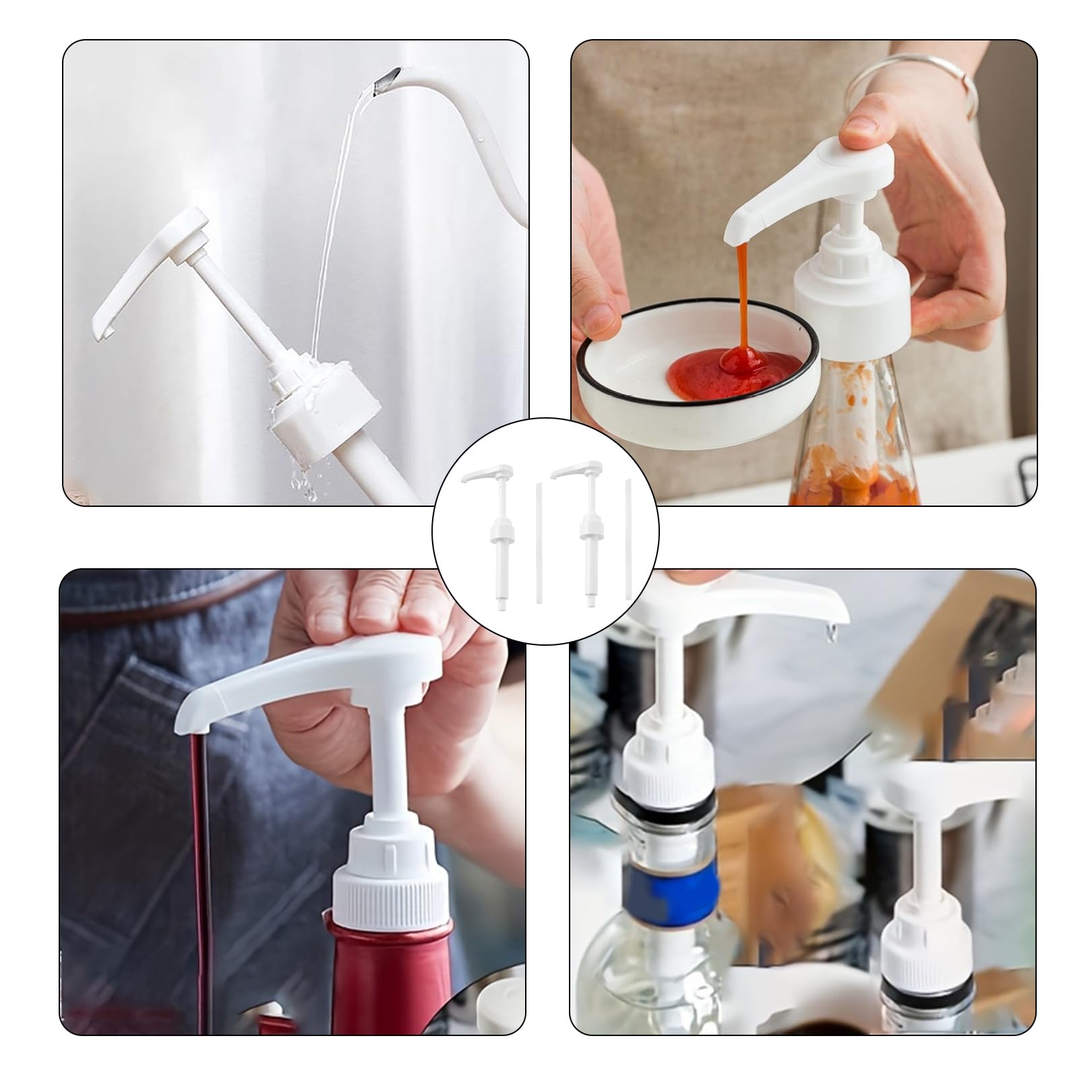 Produktbild von 2 Stück Dosierpumpe Für 1L-Flaschen – Mit Trinkstöpsel, 28/410 Gewinde, Wiederverwendbar, Ideal Für Sirup, Vitaldrinks & Co.