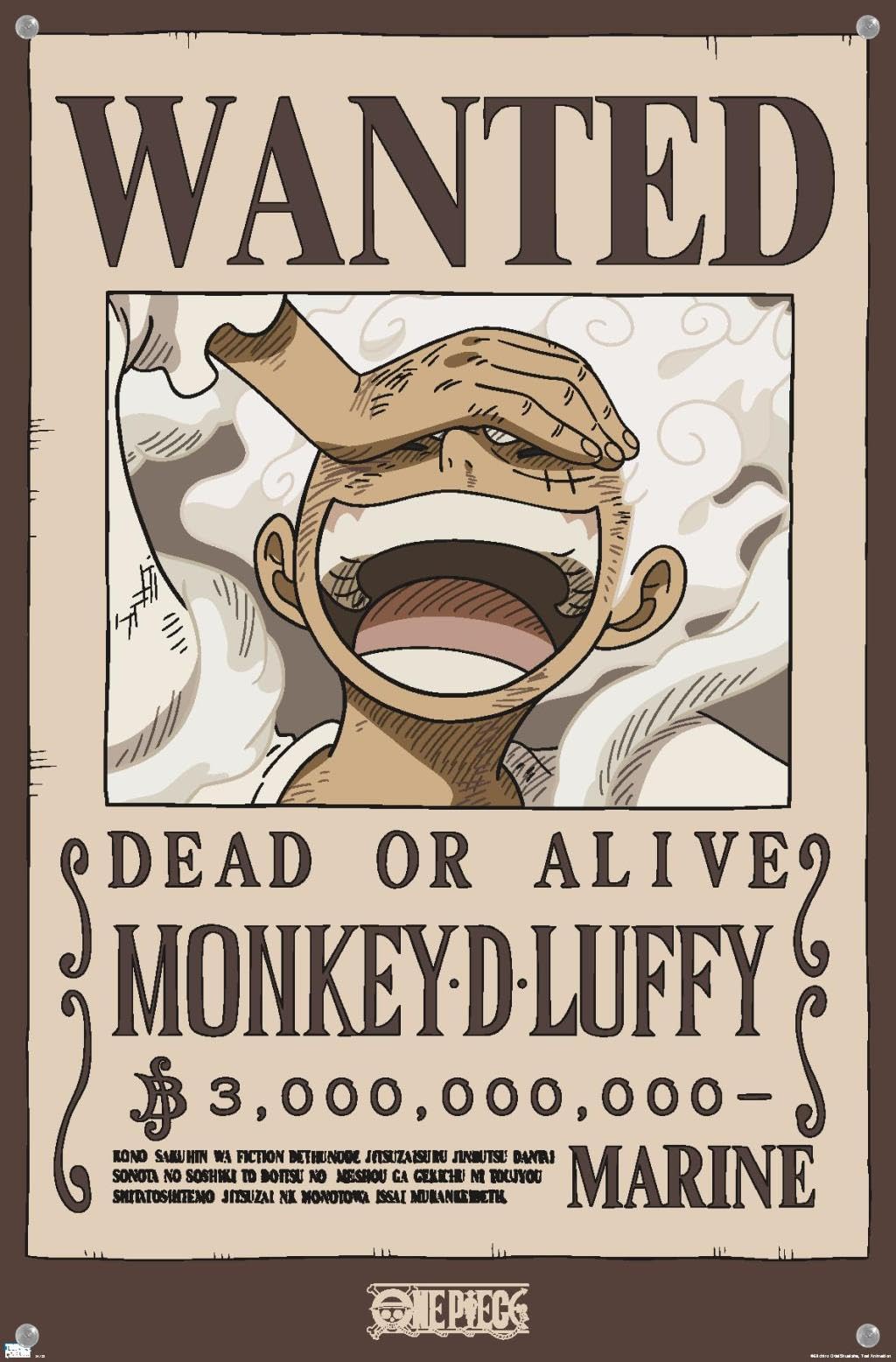 30億ルフィwanted　ポスター　ONE PIECE Amazon.com: Trends International One Piece - Monkey D Luffy Wanted
