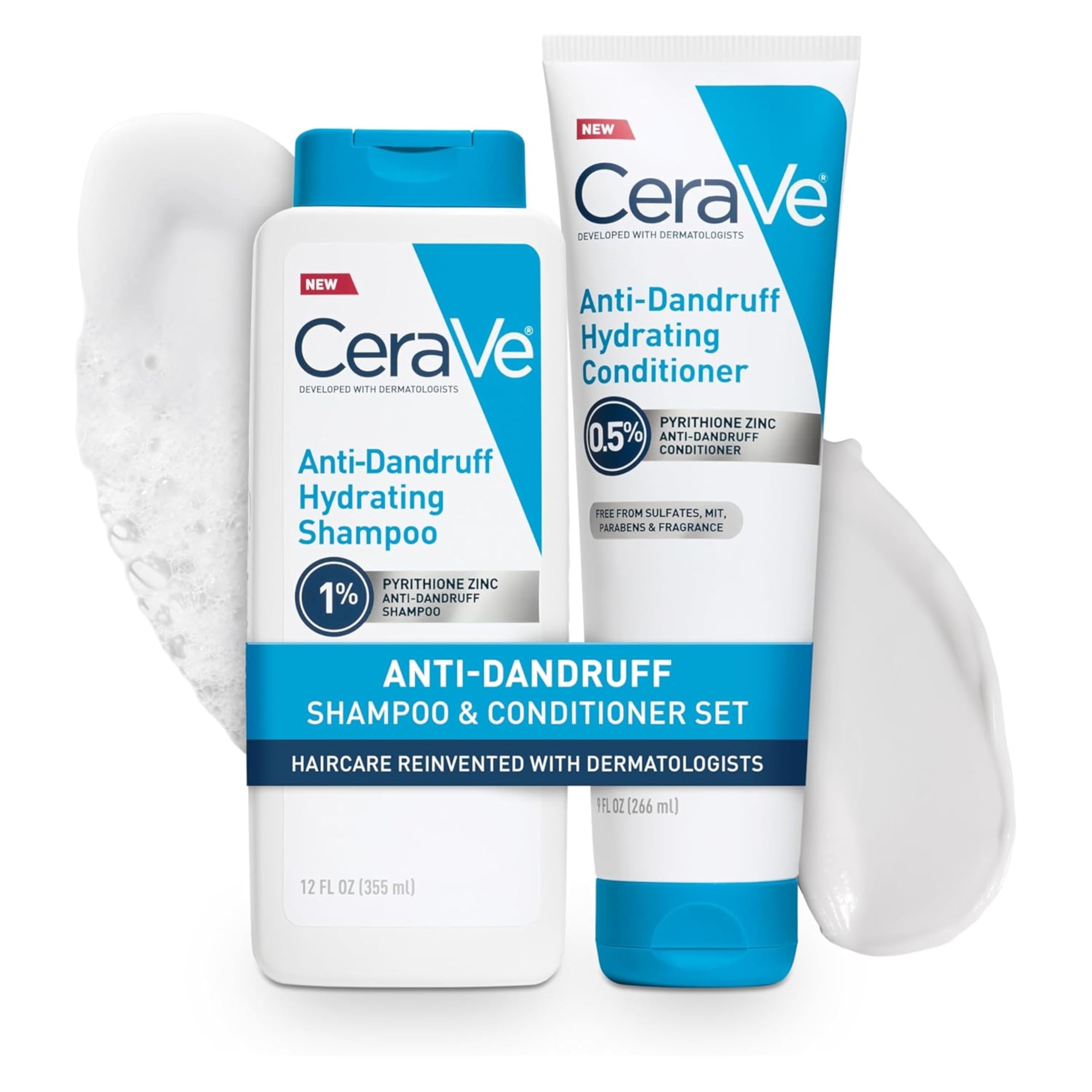 CeraVe Hydrating Anti Dandruff Shampoo, Itchy Scalp Treatment, 12oz