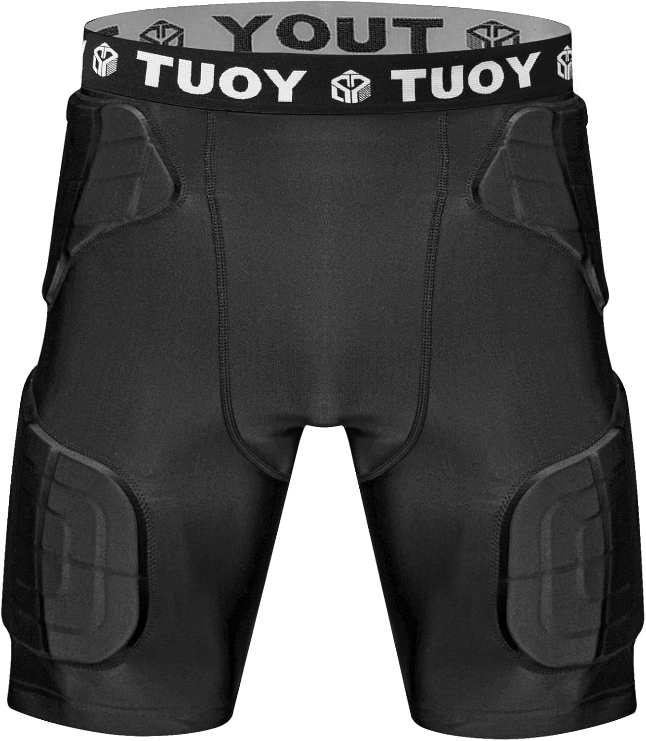 Men's Padded Football Girdle Compression 5-Pads Integrated Football Pads with Hip Tail Thigh Protector for Football Baseball