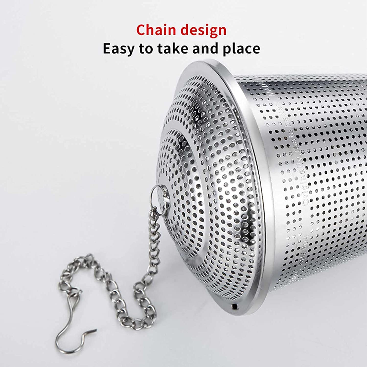 Boule à thé en acier inoxydable, infuseur à thé en maille, filtre à thé, diffuseur d'intervalle de thé avec crochet à chaîne étendue, infuseur à thé, pour thé en vrac (L)