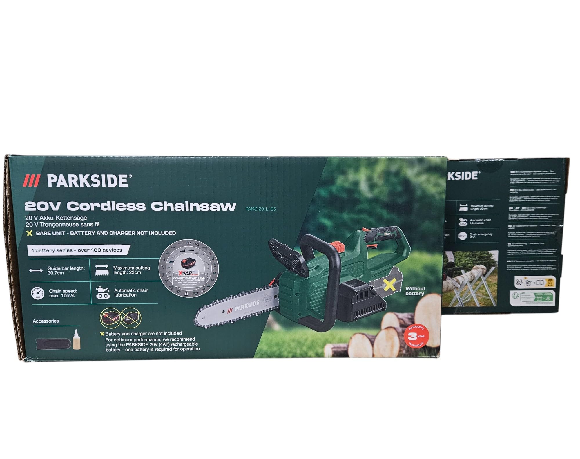 Motosierra a batería PKSA 20-Li, con batería de 2 Ah y cargador para Parkside X 20 V Team System