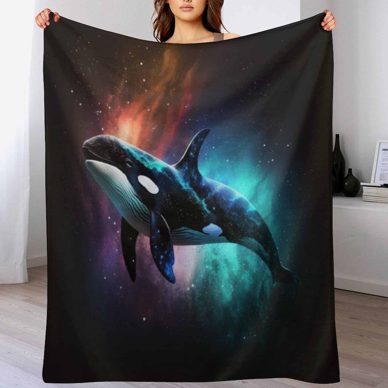 Couverture polaire baleine chaude jeté de canapé en flanelle facile à nettoyer