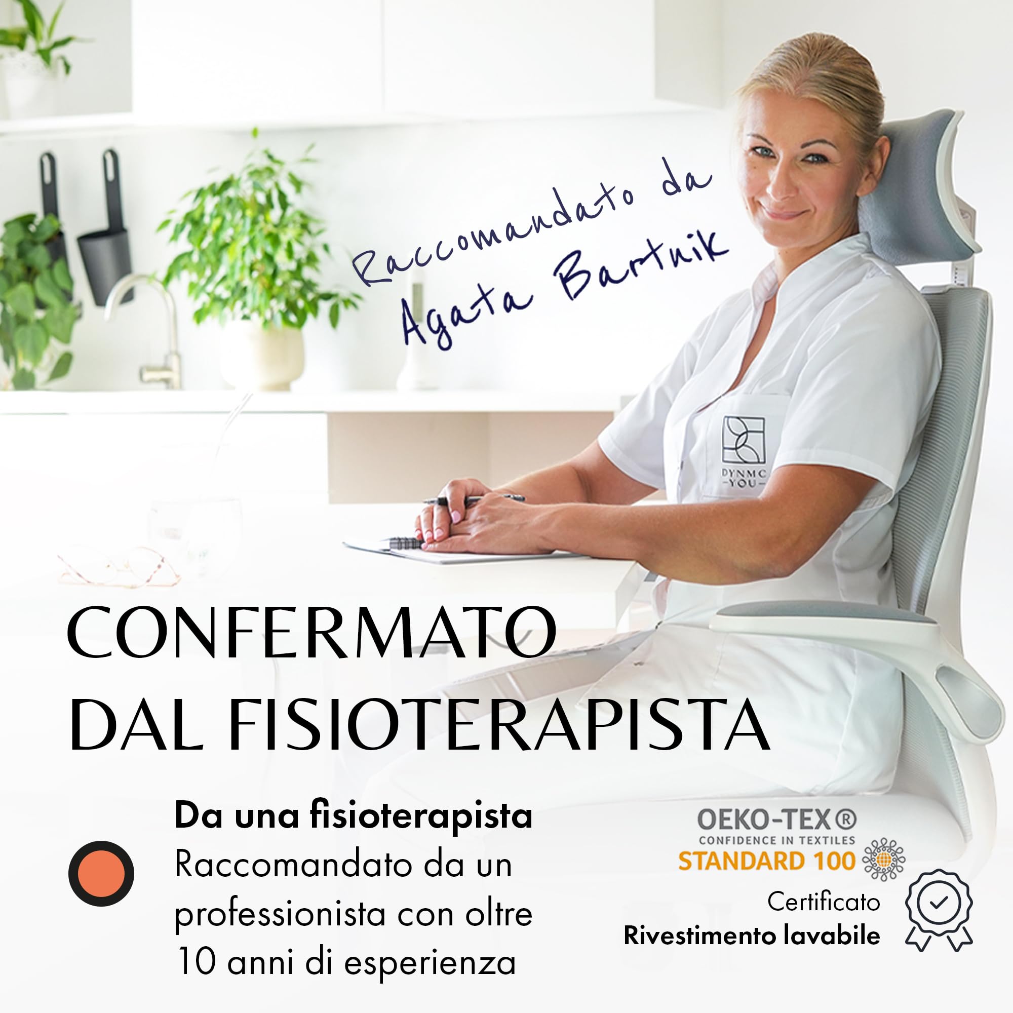 Cuscino Memory Foam Per Ginocchia E Gravidanza | Durezza Media, Rivestimento OEKO-TEX, Grigio - Foto 12