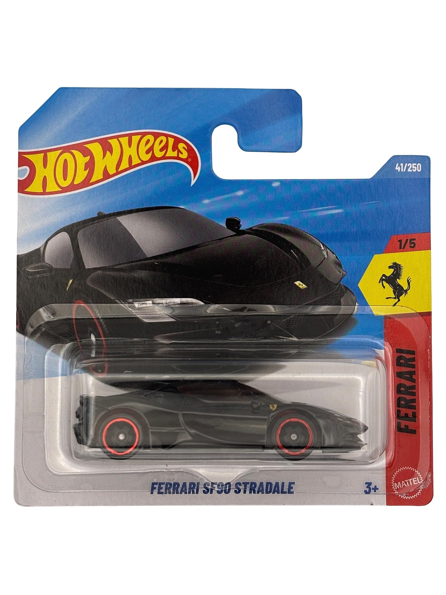 Hot Wheels Ferrari SF90 Stradale Supersport - Ferrari 1/5 - JJK89 - Short Card - Black Metallic - Mattel 2026 (41/250) - License model - 1:64 - Supercar
