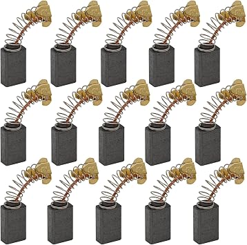 15 Pack Motor Carbon Brushes Replacement with Pigtail Spring Wire 15x10x6mm Carbon Brush for Electric Harbor Freight Driver Impact Gun Vacuum Power Tool Hammer Drill Angle Grinder Edger Motors