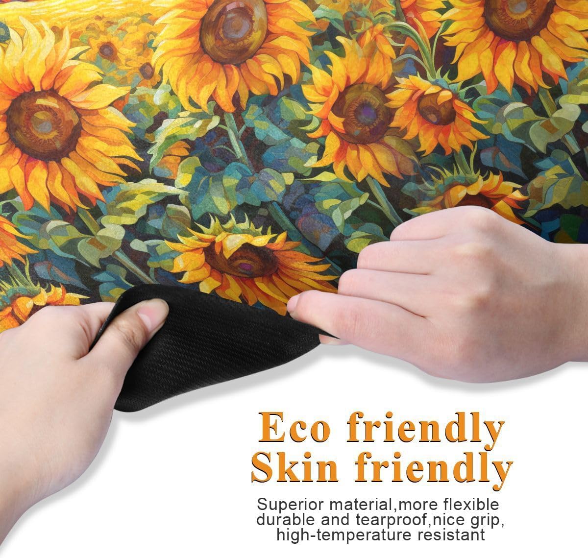 ALAZA Blooming Field of A Sunflowers Yoga Mat Non Slip Fitness Exercise Mat, Workout Mat for Yoga, Pilates and Floor Exercises