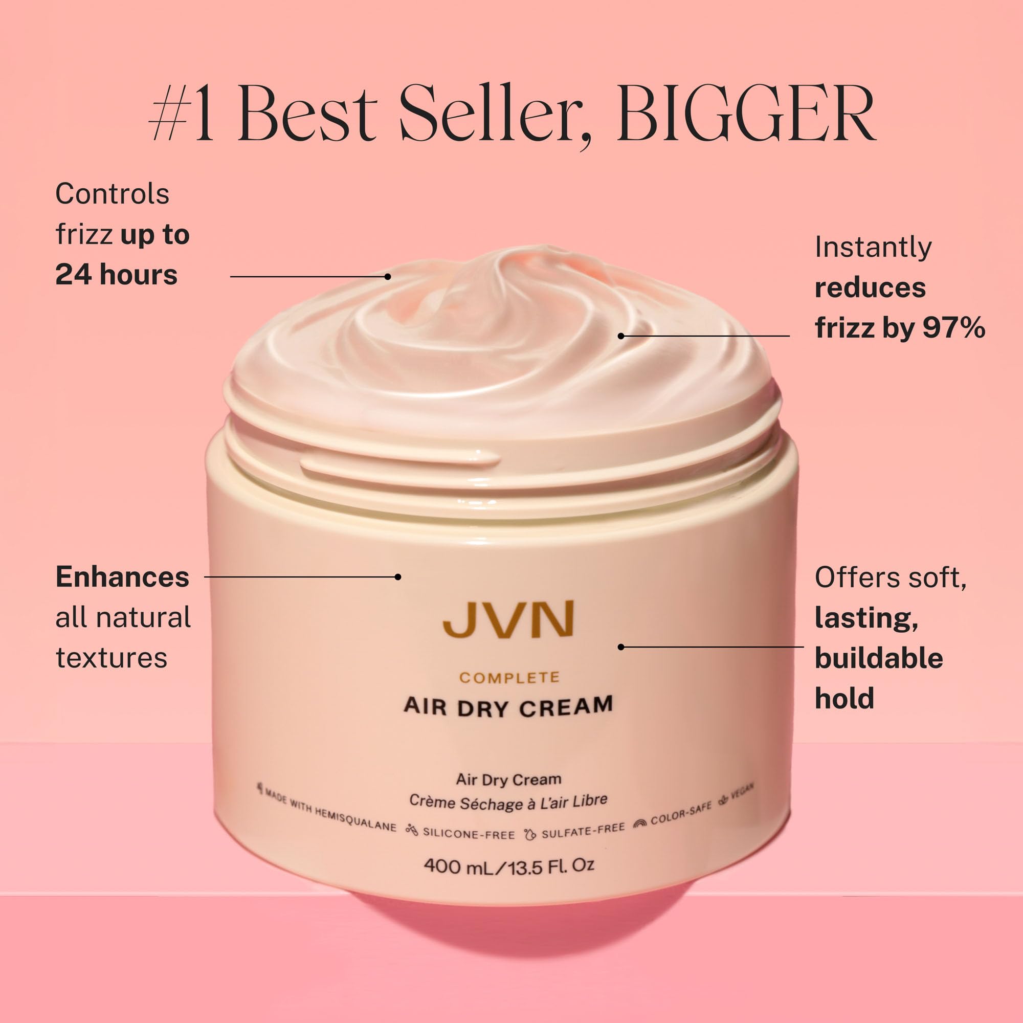 JVN No Heat Complete Air Dry Cream for Natural Hair Texture