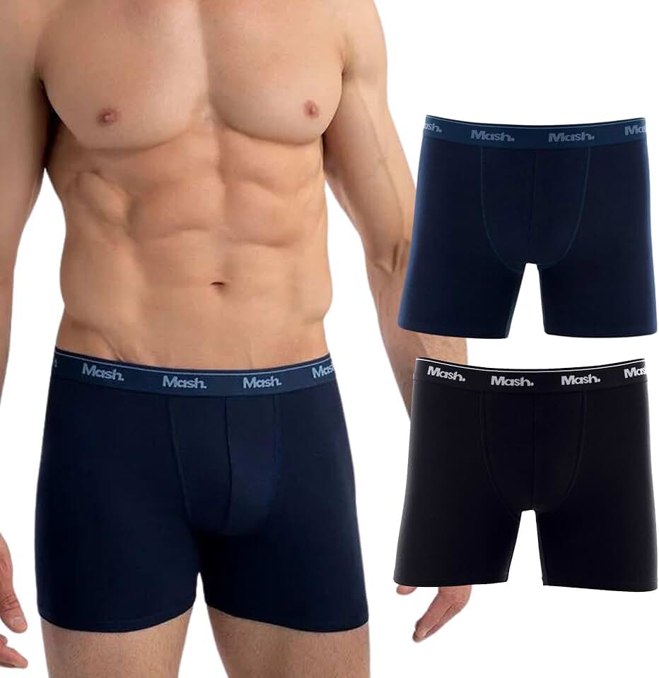 Kit 2 Cuecas Long Leg Boxer Mash Box Alongada Algodão Cotton Respirável
