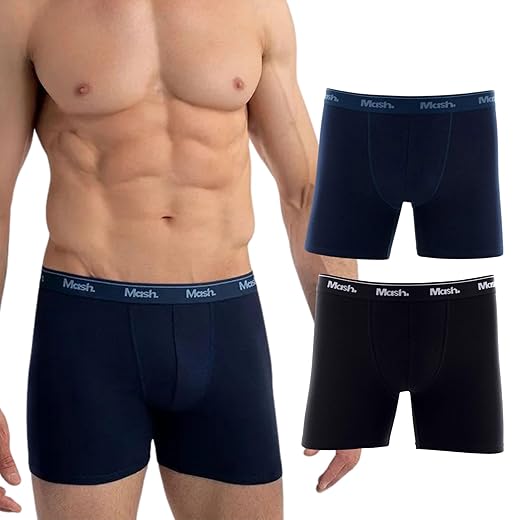 Kit 2 Cuecas Long Leg Boxer Mash Box Alongada Algodão Cotton Respirável