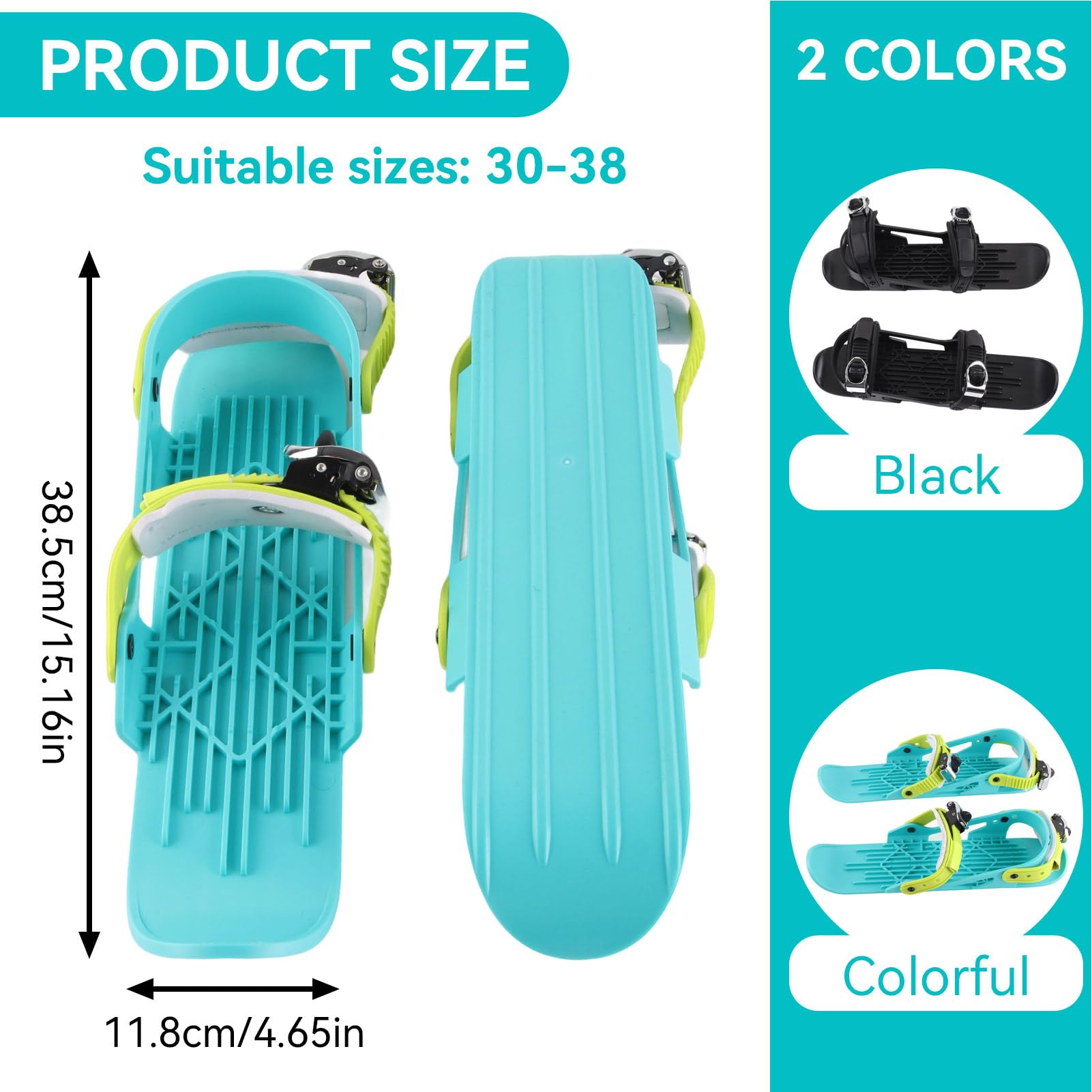 Mini Patins de Ski, Mini Chaussures de Ski, Planches de Ski réglables à Fixer aux Bottes de Ski, Patins à Neige, Lames de Neige, Planches de Ski pour Les Pistes de Descente,