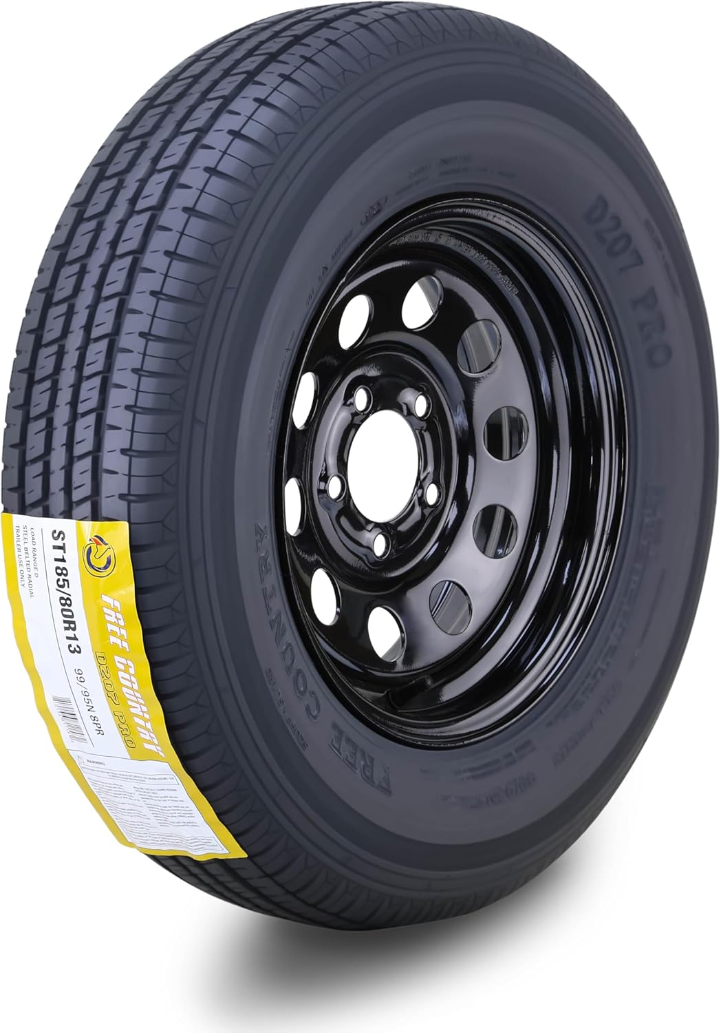Free Country Trailer Tire Wheel Assembly ST235/80R16 10-Ply E 124M 8 Lug on 6.5" PCD Black Mod Rim