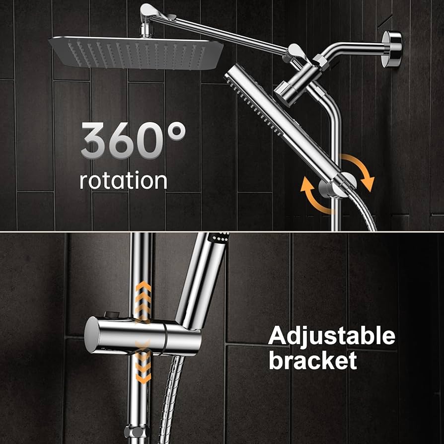 【SISANDI】 MIES BRAZILIAN rain shower Veken Shower Head, 10'' All Metal Rain Shower Heads with
