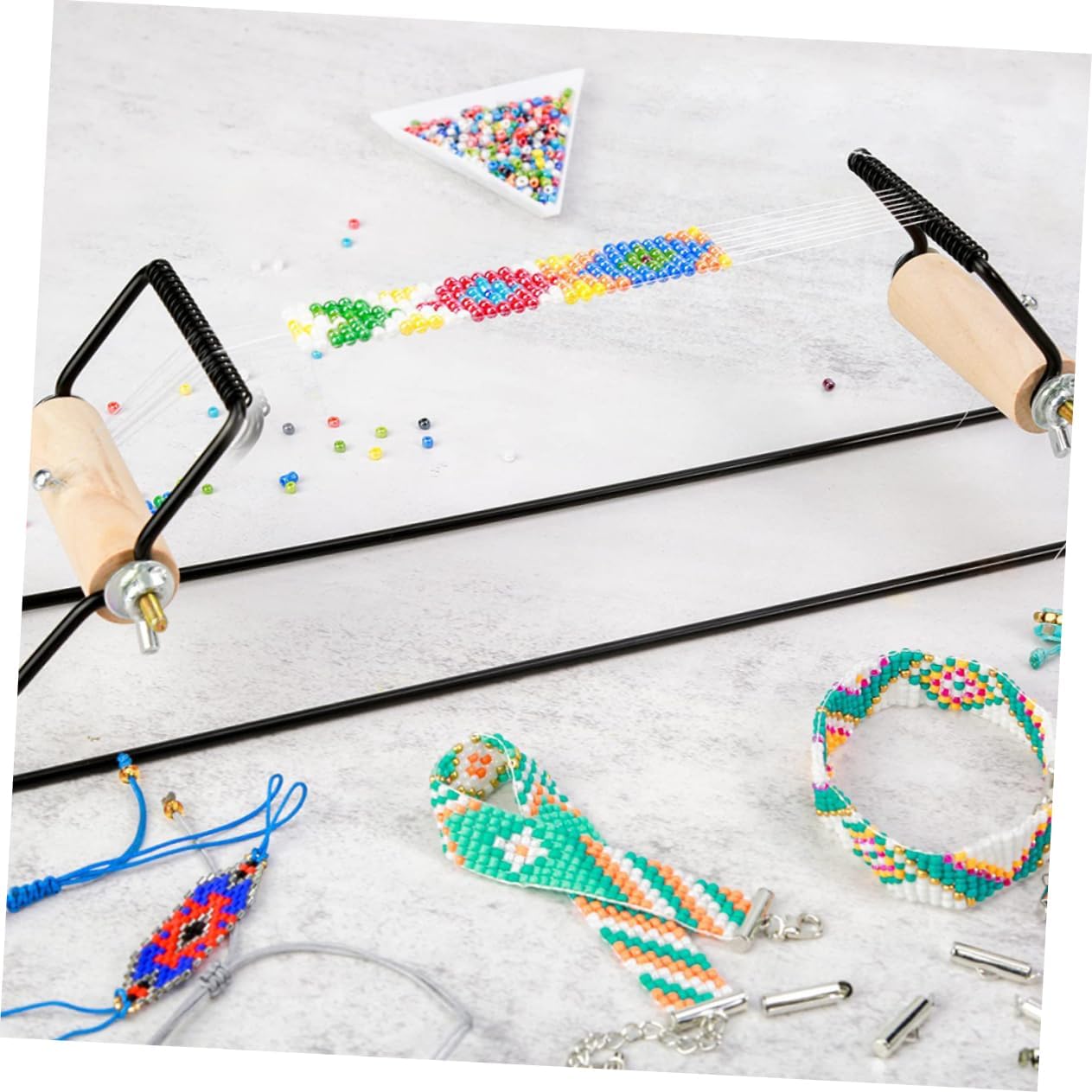 Metal Jewelry Loom Bracelet Making Tool for DIY Beading Crafts