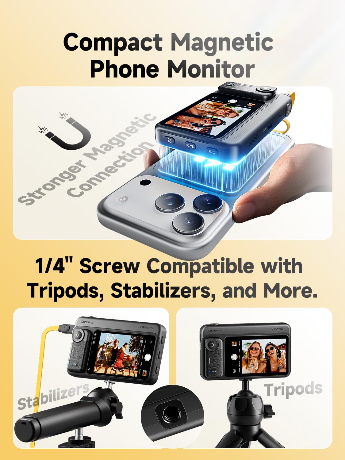 7RYMSワイヤレス自撮りモニター【4K 60fps リモコン付属】iPhone Amazon.co.jp: 7RYMSスマホ自撮りモニター【4K 60fps リモコン付属