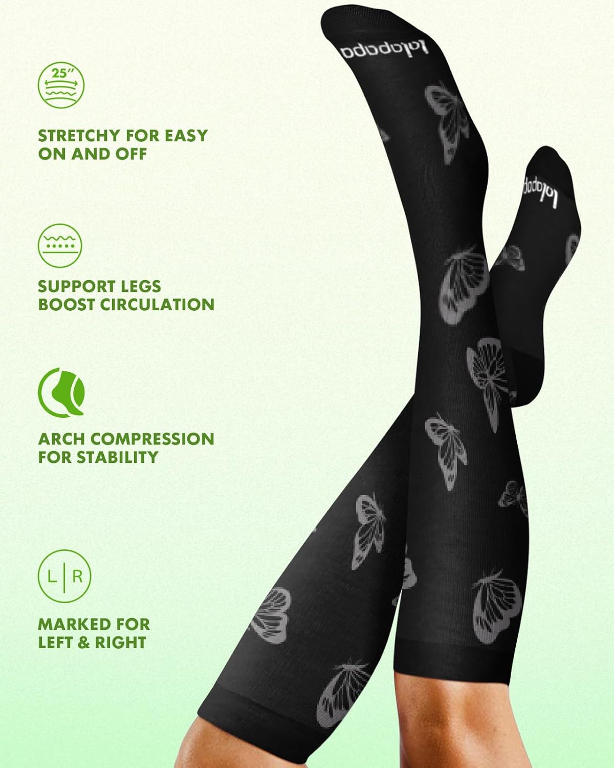 Bamboo Viscose Compression Socks for Women Men 2 Pairs 15-20mmHg Knee High Compression Socks Travel Nurse - Image 6
