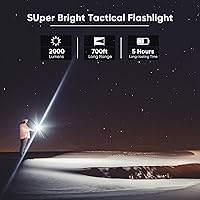 Vista 2 de WINDFIRE Linternas tácticas LED de caza de 2000 lúmenes con rieles Picatinny de liberación rápida, montaje en offset para caza al aire libre