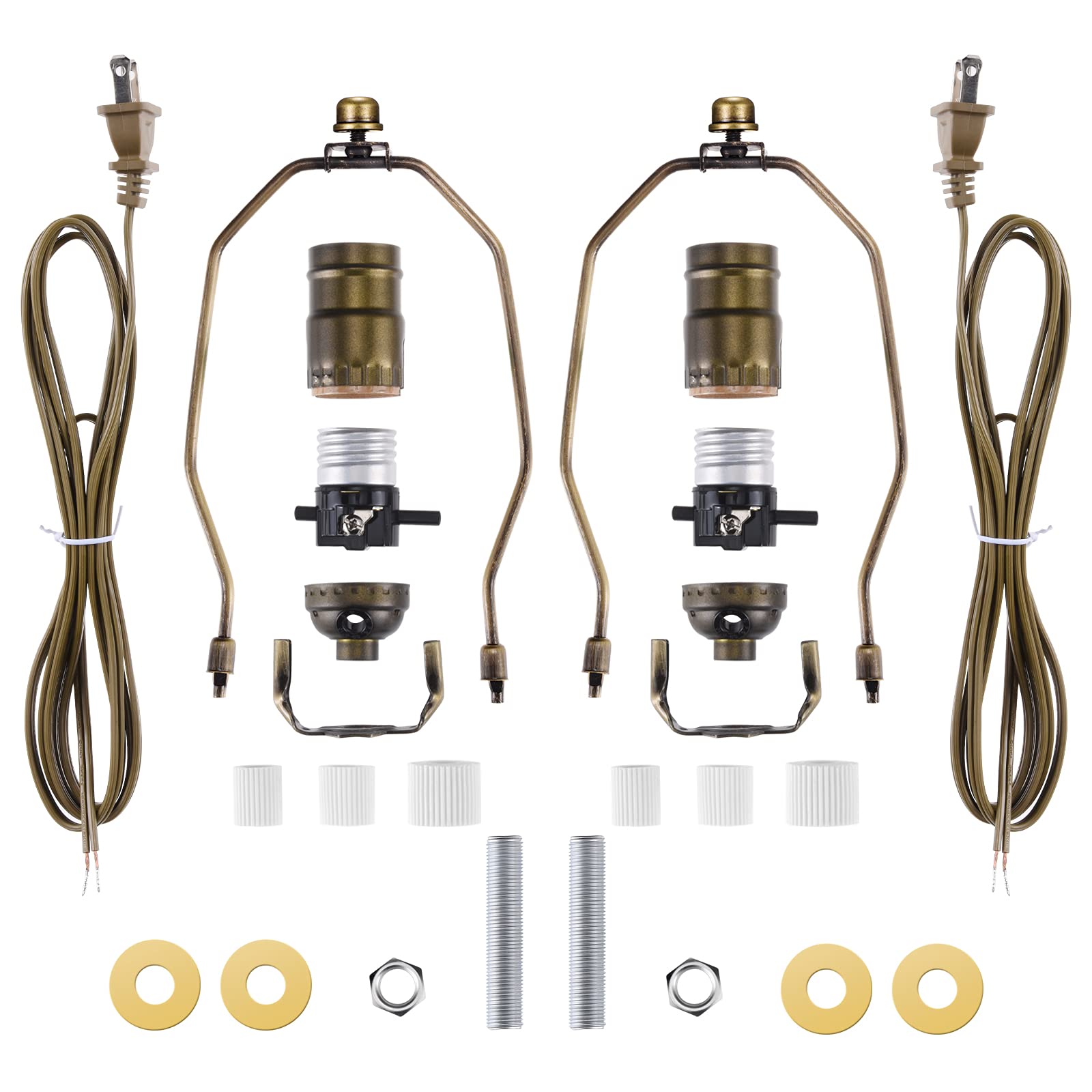 Canomo2 Sets Bottle Lamp Making Kit Includes All Adapters and Parts Allow You to Make a Wine Bottle Lamp or Other Bottle Lamps, Antique Brass Finish