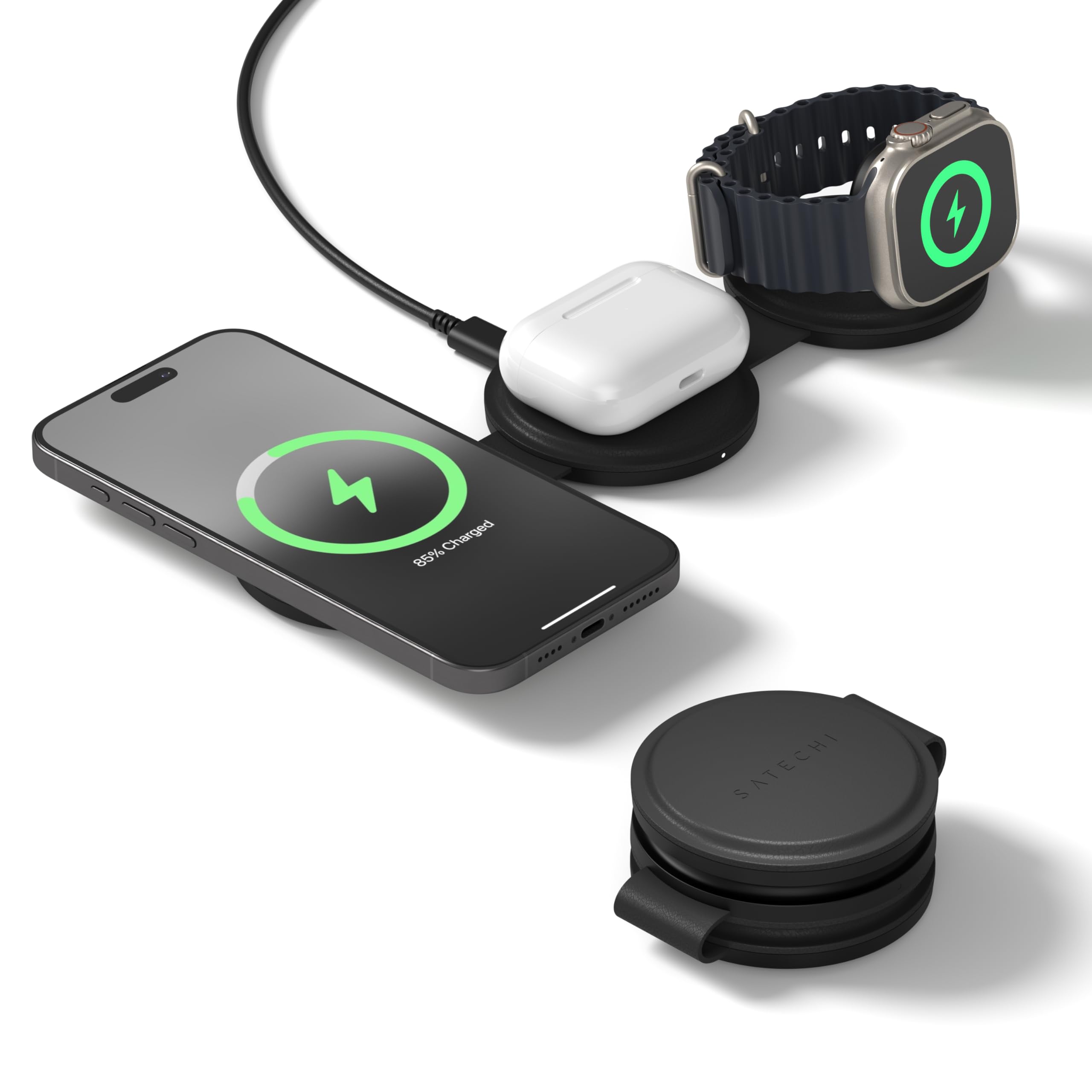 Amazon.co.jp: SATECHI OntheGo™ 3 in 1 ワイヤレス充電器、Qi2