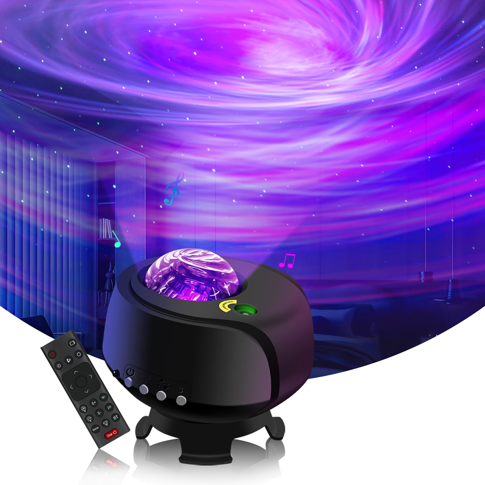 FLITI The Largest Coverage Area Galaxy Lights Projector 2.0, Star Projector With Changing Nebula and Galaxy Shapes Night Light