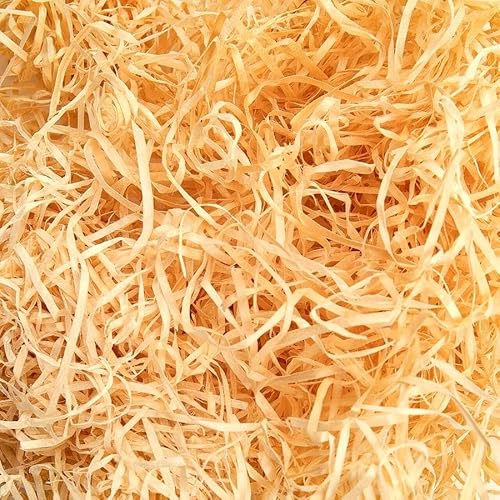 Natural Kiln Dried WOOD WOOL for Loose Packaging Protection Hamper Fill | Ecofriendly Fibre Moisture Absorbent Creative Arts Crafts Insulation and Animal Bedding (200 Grams)