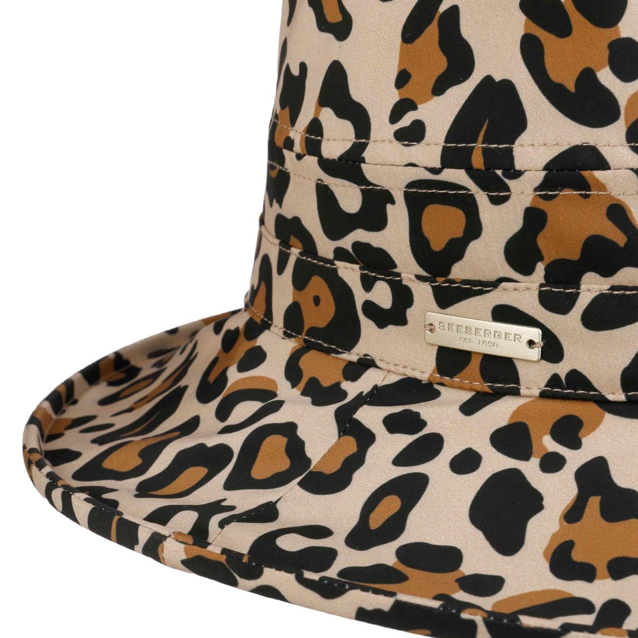 Seeberger Regenhut mit Leomuster Damenhut Stoffhut Damen - Futter Herbst-Winter Winter