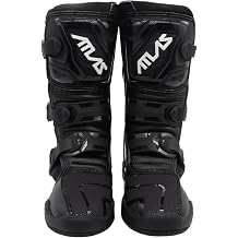 Atlas Brace Traction Boots Youth with Mud Gaiter, 3-Buckle Closure with Adjustable Straps for Use In Enduro Racing, Powersports, and Motocross