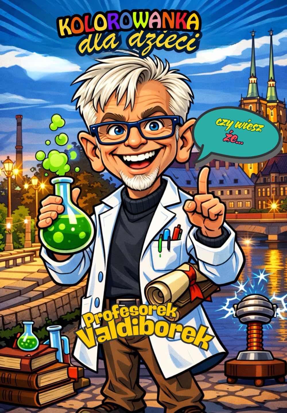 Kolorowanka dla dzieci- Profesorek Valdiborek