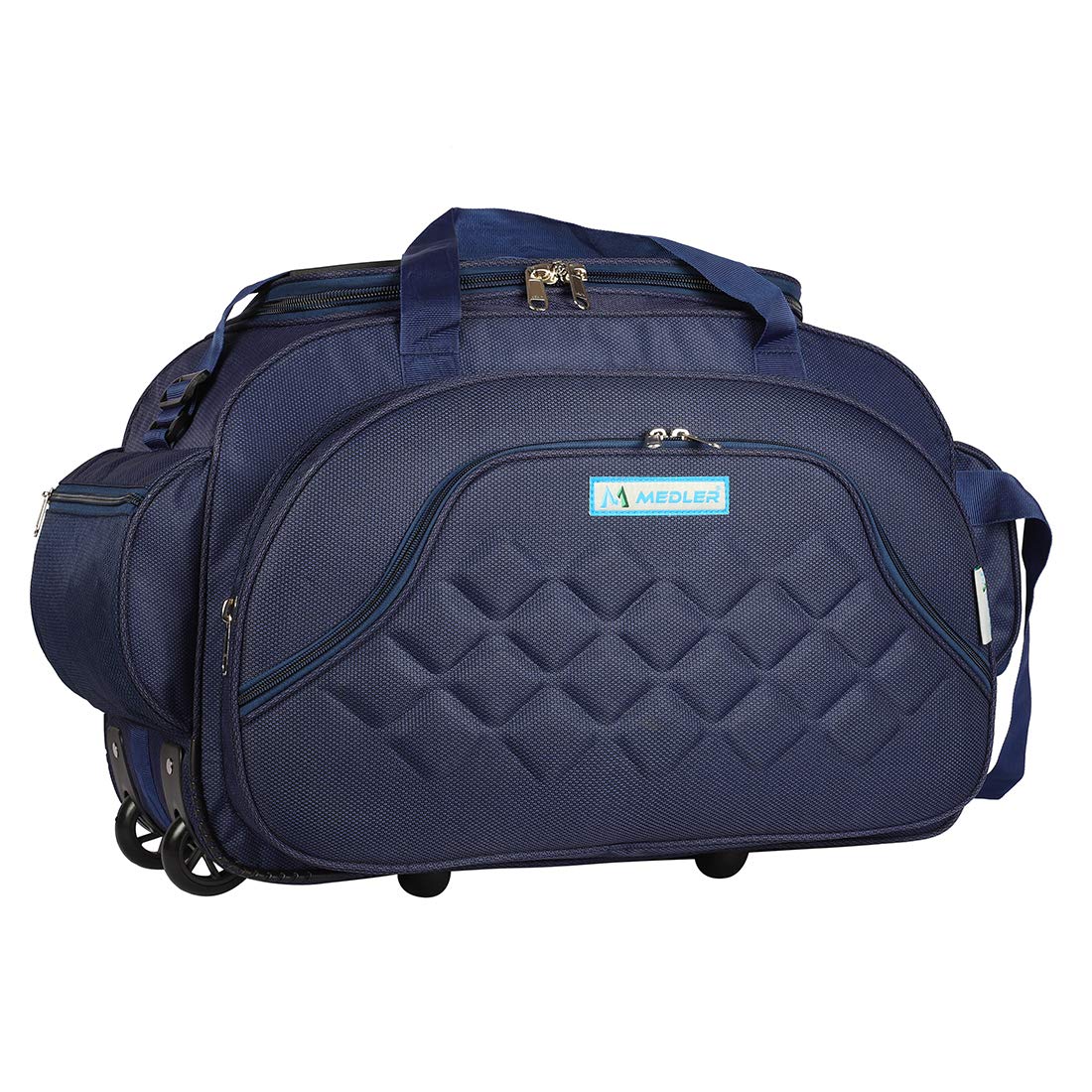 M MEDLER 55 liters Duffel_PRO-Navy Duffle strolley Bag - Luggage Bag - 2 Wheels