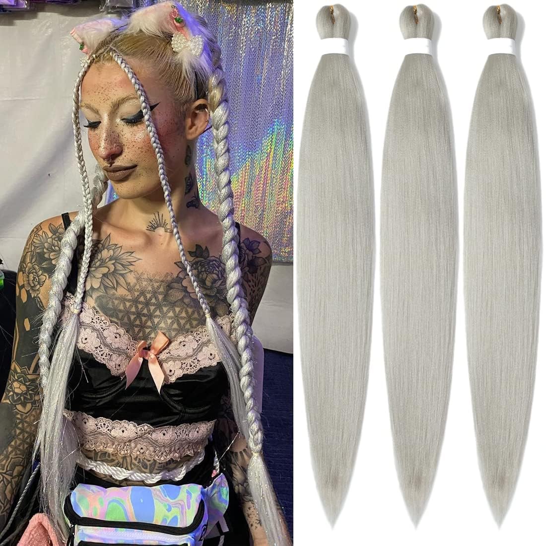 YDDM Capelli Per Treccine Africane Rosa Extension Treccine Texture Yaki Easy Install per Principianti 20 Pollici 3 Pezzi Capelli Leggeri e Naturali per Box Braids, Twist e Crochet — view 38
