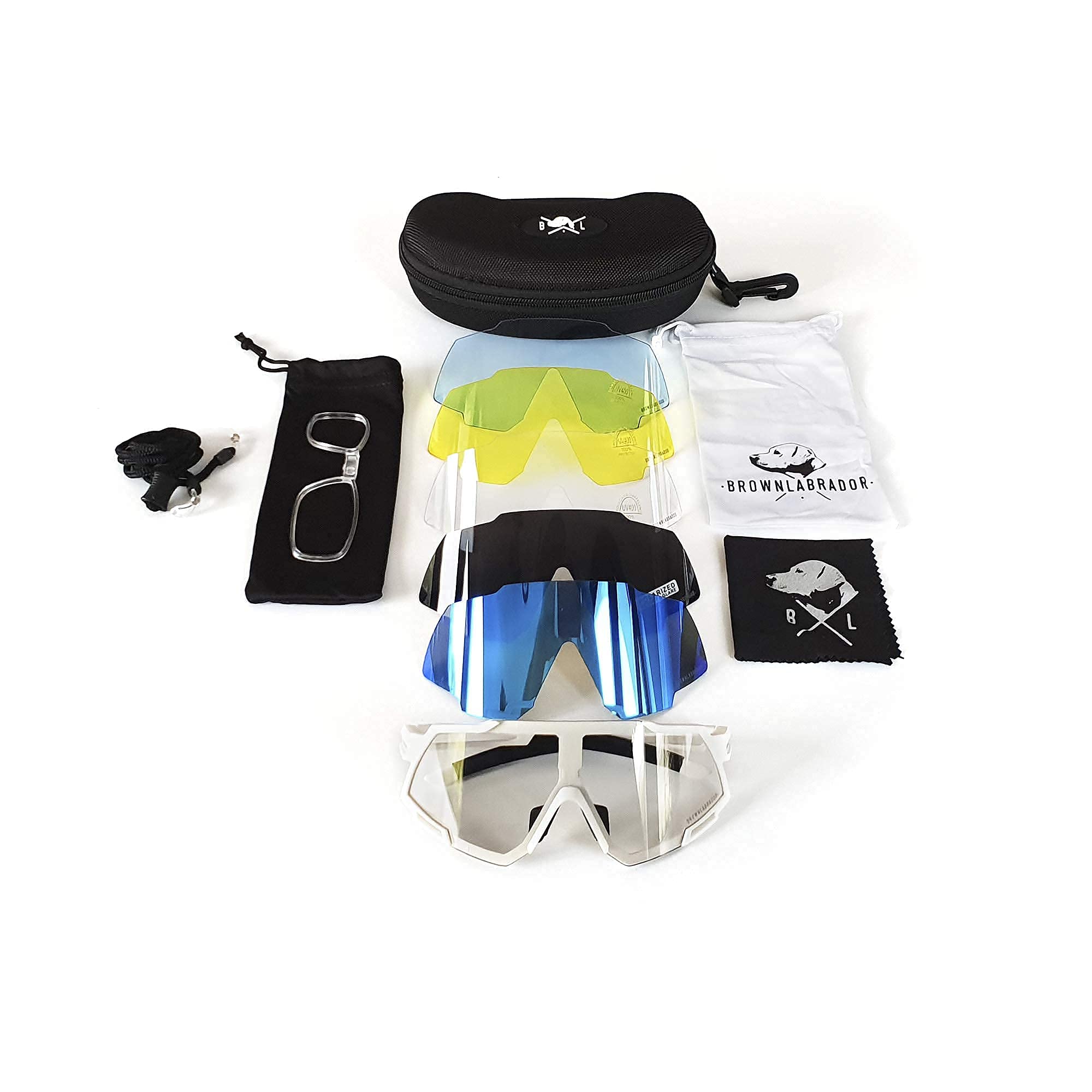 Occhiali da ciclismo fotocromatici polarizzati con 6 lenti intercambiabili UV 400. Occhiali sportivi, corsa trail running, ciclismo MTB, per uomo e donna